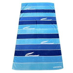 Lacoste Striped Alligator Beach Towel